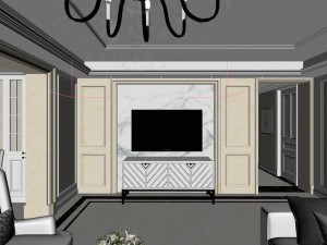 panoramic neo-classical style living room dining room 23 3Dモデル