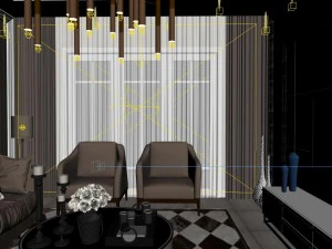 panoramic neo-classical style living room dining room 24 3D Model