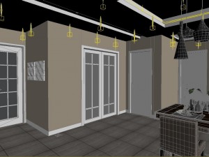 panoramic neo-classical style living room dining room 24 Model 3D