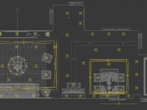 panoramic neo-classical style living room dining room 24 3D Model