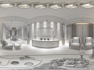 panoramic neo-classical style living room dining room 25 3D 模型