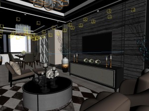 panoramic neo-classical style living room dining room 25 3D 模型