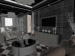 panoramic neo-classical style living room dining room 25 3D 模型