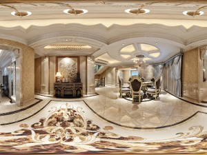 panoramic neo-classical style living room dining room 26 3D मॉडल