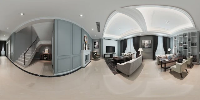 panoramic neo-classical style living room dining room 27 3D Model .c4d .max .obj .3ds .fbx .stl .blend 