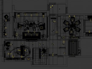 panoramic neo-classical style living room dining room 31 3D-Modell