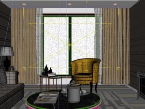 panoramic neo-classical style living room dining room 33 3D 模型
