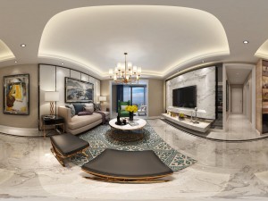 panoramic neo-classical style living room dining room 34 Modelo 3D