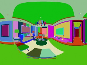 panoramic neo-classical style living room dining room 34 3D Model