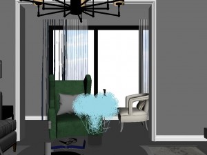 panoramic neo-classical style living room dining room 34 3D Model