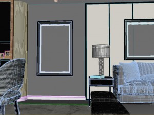 panoramic neo-classical style living room dining room 34 3D Model