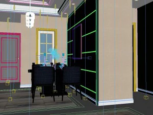 panoramic neo-classical style living room dining room 35 3D Model