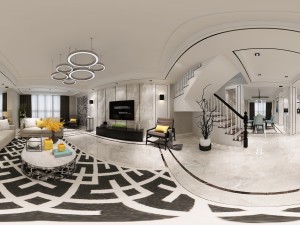panoramic neo-classical style living room dining room 36 Modelo 3D