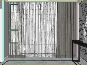 panoramic neo-classical style living room dining room 36 Modello 3D