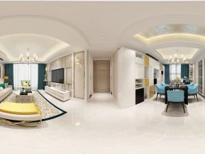 panoramiczny salon w stylu neoklasycystycznym jadalnia 37 Model 3D