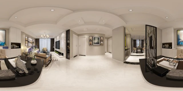 panoramic neo-classical style living room dining room 38 3D Model .c4d .max .obj .3ds .fbx .stl .blend 