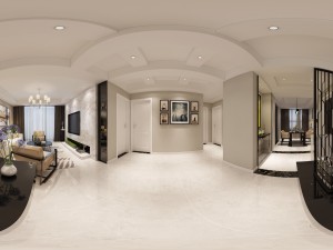 panoramic neo-classical style living room dining room 38 3D Model
