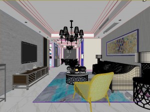 panoramic neo-classical style living room dining room 39 3D 模型