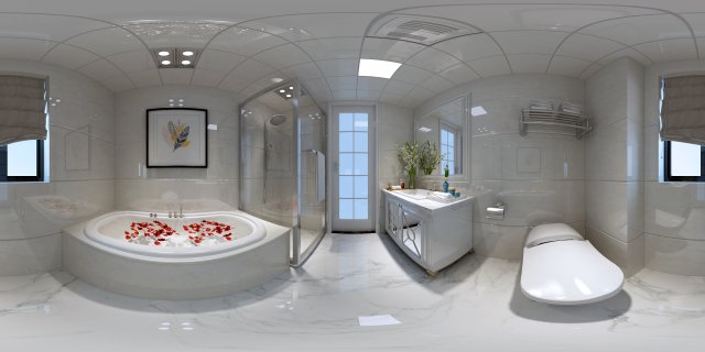 panoramic neo-classical style bathroom toilet space 01 3D-Modell .c4d .max .obj .3ds .fbx .stl .blend 