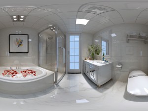 panoramic neo-classical style bathroom toilet space 01 3D मॉडल