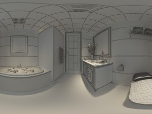 panoramic neo-classical style bathroom toilet space 01 3D-Modell
