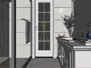 panoramic neo-classical style bathroom toilet space 01 3D-Modell