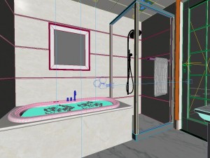 panoramic neo-classical style bathroom toilet space 01 3D-Modell