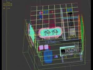 panoramic neo-classical style bathroom toilet space 01 3D Model