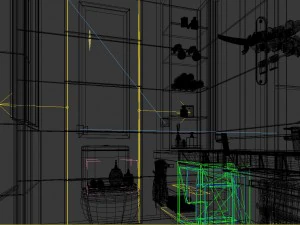 panoramic neo-classical style bathroom toilet space 01 3D Model