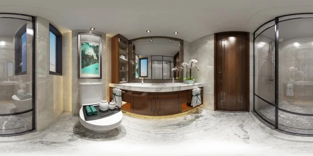 panoramic neo-classical style bathroom toilet space 02 3D Model .c4d .max .obj .3ds .fbx .stl .blend 