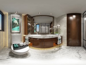 panoramic neo-classical style bathroom toilet space 02 3D Model