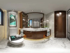 panoramik neo-klasik tarzda banyo tuvalet alanı 02 3D Model