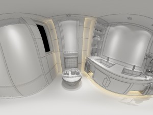 panoramic neo-classical style bathroom toilet space 02 3D मॉडल
