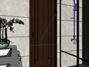 panoramic neo-classical style bathroom toilet space 02 3D Model