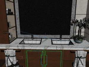 panoramic neo-classical style bathroom toilet space 02 3D Model