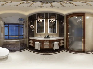 salle de bain panoramique style néoclassique espace toilette 03 Modèle 3D
