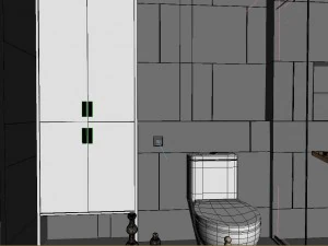 panoramic neo-classical style bathroom toilet space 03 3D Model