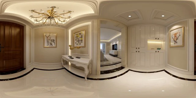 panoramic neo-classical family entrance corridor 3D Model .c4d .max .obj .3ds .fbx .stl .blend 