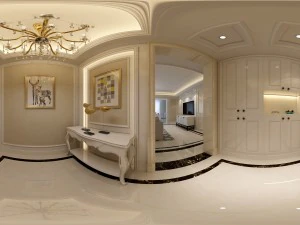 全景新古典主义家庭入口走廊 3D 模型