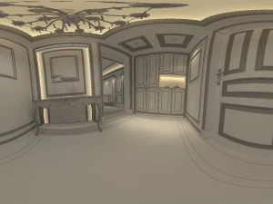 panoramic neo-classical family entrance corridor 3D Model