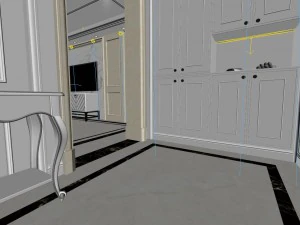 panoramic neo-classical family entrance corridor 3D Model