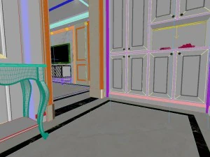 panoramic neo-classical family entrance corridor 3D Model