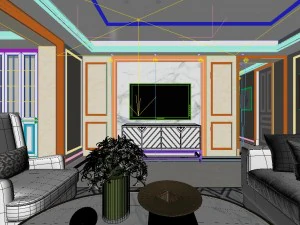 panoramic neo-classical family entrance corridor 3D Model
