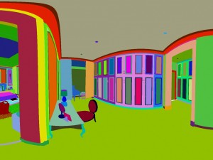 panoramic neoclassical family study room 03 3D मॉडल