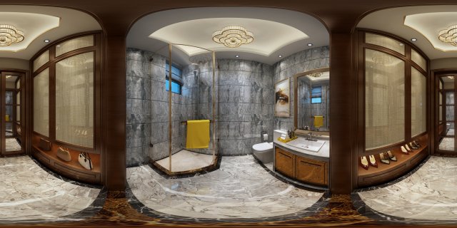 panoramic neo-classical family cloakroom bathroom toilet 04 3D मॉडल .c4d .max .obj .3ds .fbx .stl .blend 