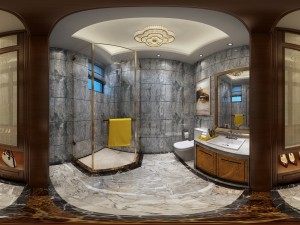 panoramic neo-classical family cloakroom bathroom toilet 04 3D Model
