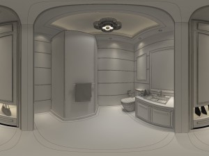 panoramic neo-classical family cloakroom bathroom toilet 04 3D मॉडल