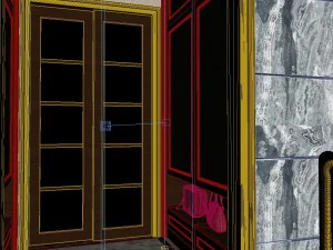 panoramic neo-classical family cloakroom bathroom toilet 04 3D Model