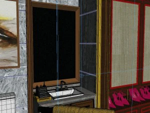panoramic neo-classical family cloakroom bathroom toilet 04 3D Model