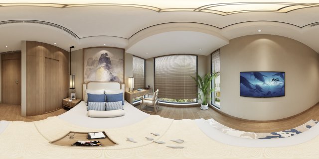 panorama chinese style family bedroom space 01 3D Model .c4d .max .obj .3ds .fbx .stl .blend 